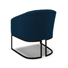 Poltrona Decorativa Base Industrial Preto Stella Bouclê Azul