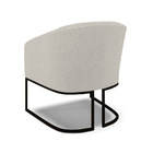 Poltrona Decorativa Base Industrial Preto Stella Bouclê Cinza