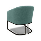 Poltrona Decorativa Base Industrial Preto Stella Bouclê Verde