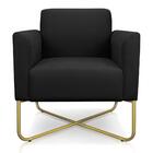 Poltrona Decorativa Base Industrial X Dourada Maressa S07 Sue