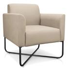 Poltrona Decorativa Base Industrial X Preta Maressa S03 Suede