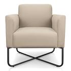 Poltrona Decorativa Base Industrial X Preta Maressa S03 Suede