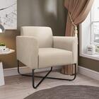 Poltrona Decorativa Base Industrial X Preta Maressa S03 Suede