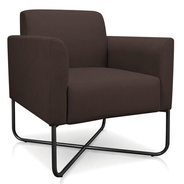 Poltrona Decorativa Base Industrial X Preta Maressa S06 Suede