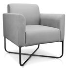 Poltrona Decorativa Base Industrial X Preta Maressa S10 Suede