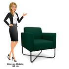 Poltrona Decorativa Base Industrial X Preta Maressa S23 Suede