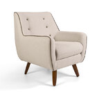 Poltrona Decorativa Base Lara- Domi Móveis - Palha