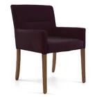 Poltrona Decorativa Base Madeira Angel B-292 Veludo Uva