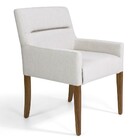 Poltrona Decorativa Base Madeira Angel C-107 Linho Cru - Domi