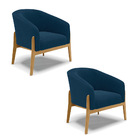 Poltrona Decorativa Base Madeira Kit 2 Stella Bouclê D03 - D'