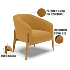 Poltrona Decorativa Base Madeira Kit 2 Stella Bouclê D03 - D'