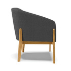 Poltrona Decorativa Base Madeira Kit 2 Stella Bouclê Grafite