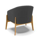 Poltrona Decorativa Base Madeira Kit 2 Stella Bouclê Grafite