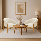 Poltrona Decorativa Base Madeira Kit 2 Stella Cotelê Ext/velu