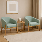 Poltrona Decorativa Base Madeira Kit 2 Stella Cotelê Int/velu