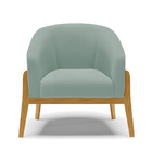 Poltrona Decorativa Base Madeira Kit 2 Stella Cotelê Int/velu