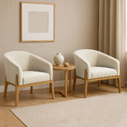 Poltrona Decorativa Base Madeira Kit 2 Stella Cotelê Int/velu