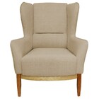 Poltrona Decorativa Base Madeira Milena C-129 Sintético/linho