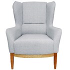 Poltrona Decorativa Base Madeira Milena E Puff Viseo Sintétic