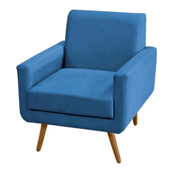 Poltrona Decorativa Base Madeira Panama Veludo Removeis