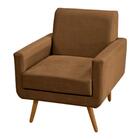 Poltrona Decorativa Base Madeira Panama Veludo Removeis