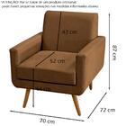 Poltrona Decorativa Base Madeira Panama Veludo Removeis