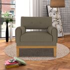 Poltrona Decorativa Base Madeira Sala De Estar Maya Veludo Ma