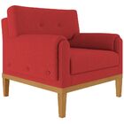 Poltrona Decorativa Base Madeira Sala De Estar Maya Veludo Ve