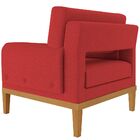 Poltrona Decorativa Base Madeira Sala De Estar Maya Veludo Ve