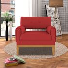 Poltrona Decorativa Base Madeira Sala De Estar Maya Veludo Ve