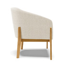 Poltrona Decorativa Base Madeira Stella Bouclê Bege D03 - D'r