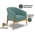 Poltrona Decorativa Base Madeira Stella Bouclê D03 - D'rossi