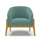 Poltrona Decorativa Base Madeira Stella Bouclê D03 - D'rossi