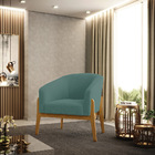 Poltrona Decorativa Base Madeira Stella Bouclê D03 - D'rossi