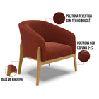 Poltrona Decorativa Base Madeira Stella Bouclê D03 - D'rossi