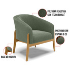 Poltrona Decorativa Base Madeira Stella Bouclê D03 - D'rossi