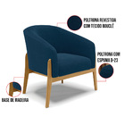 Poltrona Decorativa Base Madeira Stella Bouclê D03 - D'rossi