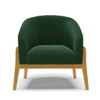 Poltrona Decorativa Base Madeira Stella Bouclê D03 - D'rossi