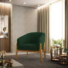 Poltrona Decorativa Base Madeira Stella Bouclê D03 - D'rossi