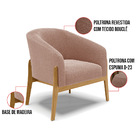 Poltrona Decorativa Base Madeira Stella Bouclê D03 - D'rossi