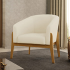 Poltrona Decorativa Base Madeira Stella Cotelê Ext/veludo D03