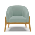 Poltrona Decorativa Base Madeira Stella Cotelê Ext/veludo D03