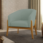 Poltrona Decorativa Base Madeira Stella Cotelê Ext/veludo D03