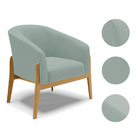 Poltrona Decorativa Base Madeira Stella Cotelê Ext/veludo Men