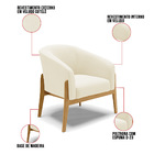 Poltrona Decorativa Base Madeira Stella Cotelê Ext/veludo Off