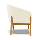 Poltrona Decorativa Base Madeira Stella Cotelê Ext/veludo Off