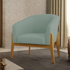 Poltrona Decorativa Base Madeira Stella Cotelê Int/veludo D03