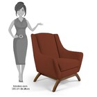 Poltrona Decorativa Base Manu Madeira Juliet Linho B-355 Lara