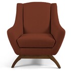 Poltrona Decorativa Base Manu Madeira Juliet Linho B-355 Lara