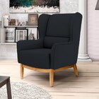 Poltrona Decorativa Base Manu Madeira Milena Veludo C-300 Pre